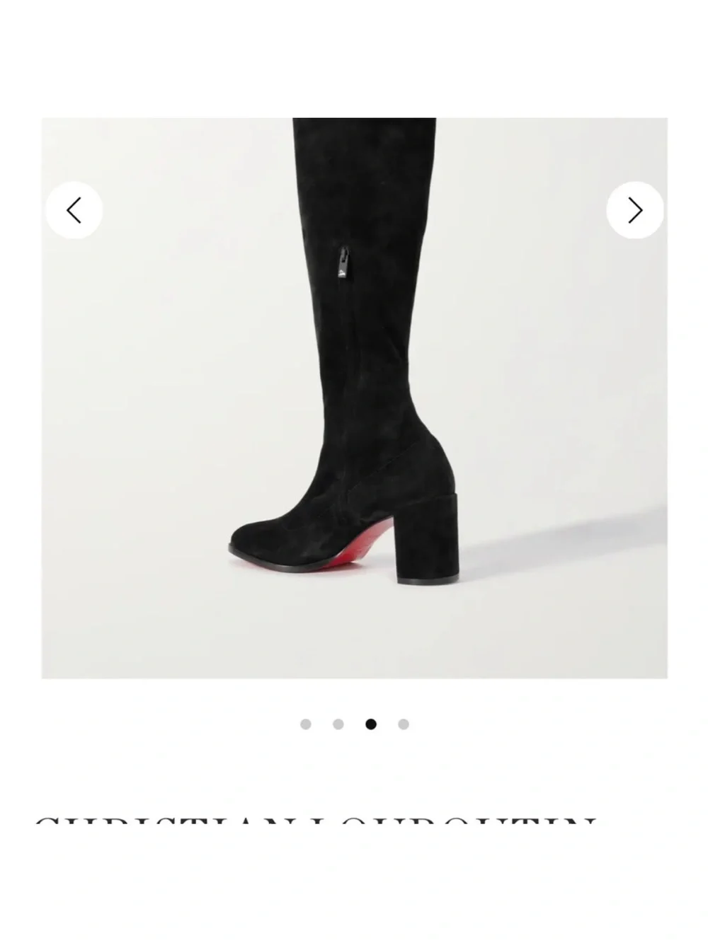 Christian Louboutin Black Suede Over-the-Knee Boots with Signature Red Sole